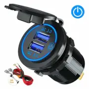 12V Car Cigarette Lighter Socket Dual QC 3.0 USB Port Fast Charger Power Adapter