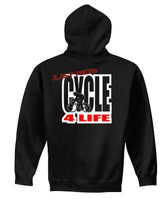 JUST RIDE CYCLE 4 LIFE HOODIE SWEAT SHIRT BIKE BICYCLE TREK CANNONDALE