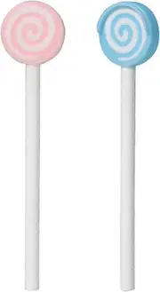 TTMA Kids Tongue Cleaner Brush -Lollipop Shape Tongue Scraper for Toddler Children Pink,Sky Blue (2 Packs)
