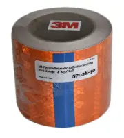 4" x 30' Roll 3M 3314 High Intensity Flexible Prismatic Orange Reflective Tape