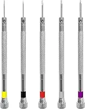 Small Screwdriver Set, 4 Pcs Screwdriver Flat Head and 1 Pcs Philips Head Screwdriver Sets for Glasses, Watch Repair, Jewelry Making, Electronics Repair (5 Size)