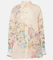 [Zimmermann] Zimmermann Halliday floral linen shirt AU 8 neutrals