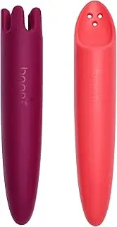 Boon Baby-Girls Jab Silicone Sticks, Coral/Purple