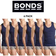 Bonds Mens Chesty Singlets Super Soft Cotton Breathable Seamfree 6 Pack M7NLO