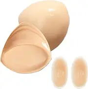 [SSKHE] Double Push Up Bra, Practical Bra Inserts, Scalable Strapless Bra, Beige, One Size, Beige, One Size