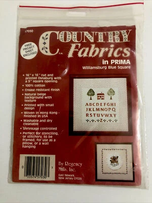 Regency Mills Country Fabrics In Prima Williamsburg Blue Square Cross Stitch Fab