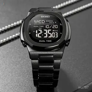 現貨（噹天髮貨）新款金屬殻男錶 職場商務風腕錶 防水夜光手錶 運動鋼帶電子錶 男錶 OPDE