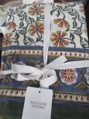 Williams Sonoma Large Scale Block Printed Tablecloth 70 X 108 cotton New