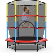 HONEY JOY 55" Kids Trampoline with Safety Enclosure Net, Mini Toddler Trampol...