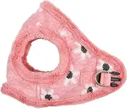 [Pinkaholic New York] Nanala Vest Dog Harness Step-in Warm Winter Flower Pattern for Small Dog, Indian Pink, Large