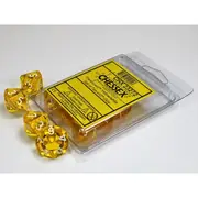 CHX 23272 Translucent Yellow/white Set of Ten d10s