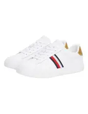 [Tommy Hilfiger] Essential Leather Court Trainers in White