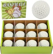 Disents 12 Pack Yellow Dimpled Baseballs - Training Ball Practice Baseball - 9 inch Pitching Machine Baseballs - Perfect for Pitching, Hitting, Batting, and Fielding