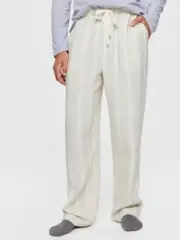 Peter Alexander Men's Sage Stripe Long Cotton Pj / Lounge Pants Size L