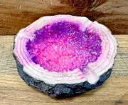 Ashtray Sparkling Purple Geode Resin 4.5" x 1.5"