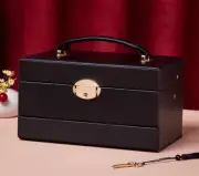 Jewellery Box Storage Display Organiser w/Lock Ring Travel Case Gift Girls 22016