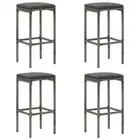 4x Outdoor Bar Stools Set Garden Patio Dining Barstools Wicker Rattan Chairs