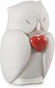 [LLADRÓ] Reese-Intuitive Owl Figurine. Porcelain Love Figure.
