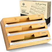 3 in 1 Cling Wrap Dispenser with Cutter – Glad Wrap and Foil Dispenser Fits Both 30 & 33 cm Rolls – Kitchen Drawer Organiser Compatible with All Brands for Cling Plastic Foil, Baking Paper Roll…