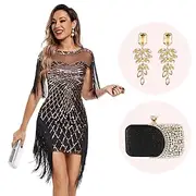 Retro Vintage Roaring 20s 1920s Flapper Dress Cosplay Costume Outfits The Great Gatsby Wedding Guest Sequins Tassel Fringe Women's Christmas Halloween Carnival