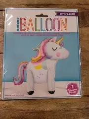 Large Standing Unicorn Foil Balloon 30"