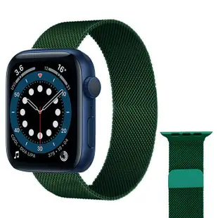 SHOWHAN Apple Watch 44/42/45ｍｍ米蘭尼斯磁吸金屬錶帶/七色可選黑色