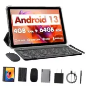 Tablet 10-Inch Android 13, (4+4GB Expand) RAM 64GB ROM, 2 in 1 Tablets with