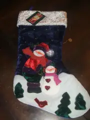 Christmas Stocking Santa's Best Snowman Snowmen 2002 NWTs