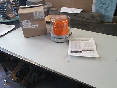Edwards Signaling Double Flash Strobe Light Cat# 94DFA-R5 240 VAC Amber (NIB)