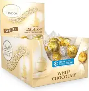 Lindt LINDOR White Chocolate Truffles Kosher 60 Count Box 25.4 Ounce