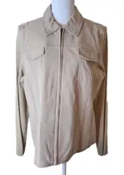 VNTG NWT Coldwater Creek Plus Size Beige Western Suede Sweater Jacket Size 16