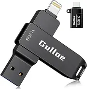 512GB iPhone Flash Drive for Photos, Memory Stick Storage File Data Backup, Compatible with iPhone iPad Android PC, Plug and Play, No Application Required (Dark Gray)