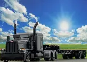 1/64 DCP PETERBILT 389 63" FLAT TOP & TRANSCRAFT STEPDECK TRAILER