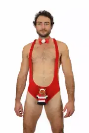 Sexy Christmas Men's Rudolph Underwear Mankini Gag Pranks Gift Costume