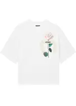 Jacquemus Le T-shirt Rose Logo Cotton T-shirt - White - XS XS