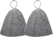 Supple Sauna Hat 4Pcs Felt Sauna Hat Hat for Bath Sauna Hat Bathing Hat Absorbs Moisture Lightweight Sauna Hat for Spa Home Skincare, Grey& White Reusable Sauna Hat