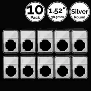 10 Pack 1.52 Inch 38.5 mm Snap Slab Coin Display Holders Fit Silver Round Dollar