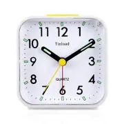 Small Battery Operated Analog Alarm Clock Silent Non Ticking Ascending Beep S...