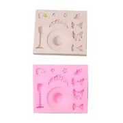 Hat Bowknot Flower Silicone Mold Cake Baking Mold for Making Fondant Chocolate