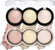 RUNQHUI Pearl Finish Blush Palette Buildable Sheer to Glow Cheek Color Soft Blendable Formula for Makeup Type 3 One Size