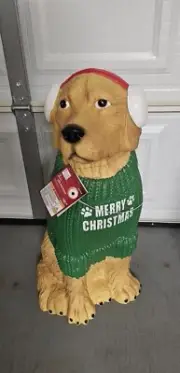 Home Depot 2024 Blow Mold LED 2.5’ Christmas Golden Retriever Dog Brand NEW