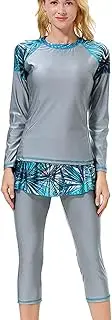 [Awesocrafts] Muslim Swimming Suits for Women Long Sleeve Burkini Modest Swimwear