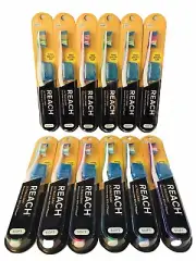 12 REACH ULTRA-CLEAN SOFT Bristles Toothbrushes-Free Brush Cap FREE SHIPPING!!!