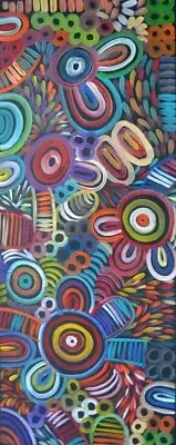 SELINA NUMINA 122 x 54 cm Original Painting - Aussiepaintings Aboriginal Art