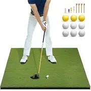 Bltend Golf Mat, Golf Hitting Mats Practice Outdoor Indoor, Golf Artificial Turf Practice Mat with Rubber Tees, 9 Golf Balls, 8 Golf Tees, Personal Driving Range Mat - 5x4ft or 5x3ft