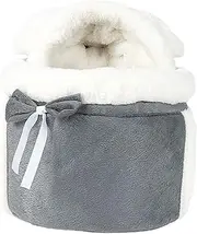 WeiLaiKeQi Winter Plush Pets Cage Pet Hanging Chest Bag Small Cat Dogs Backpack for Outdoor, S