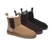 EVERAU® UGG Boots Women Sheepskin Wool Mini Guildford - Black / AU Ladies 6 / AU Men 4 / EU 37