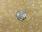 1Yd+27"/43" 100%cotton RILEY BLAKE Fab w/"White sm CHICKS on Mustard Yellow" NEW