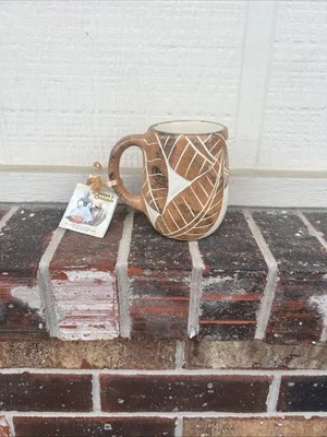 Frazer's Ceramic Handmade Orange Tropical pottery Jamaican Coffee Tea mug signed