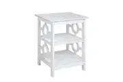 Sarantino Oliver 2-Tier Bedside Table - White
